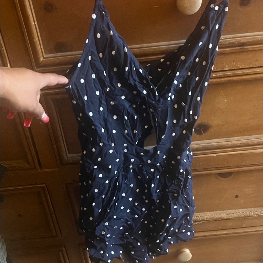 Aeropostale Navy Polka Dot Romper